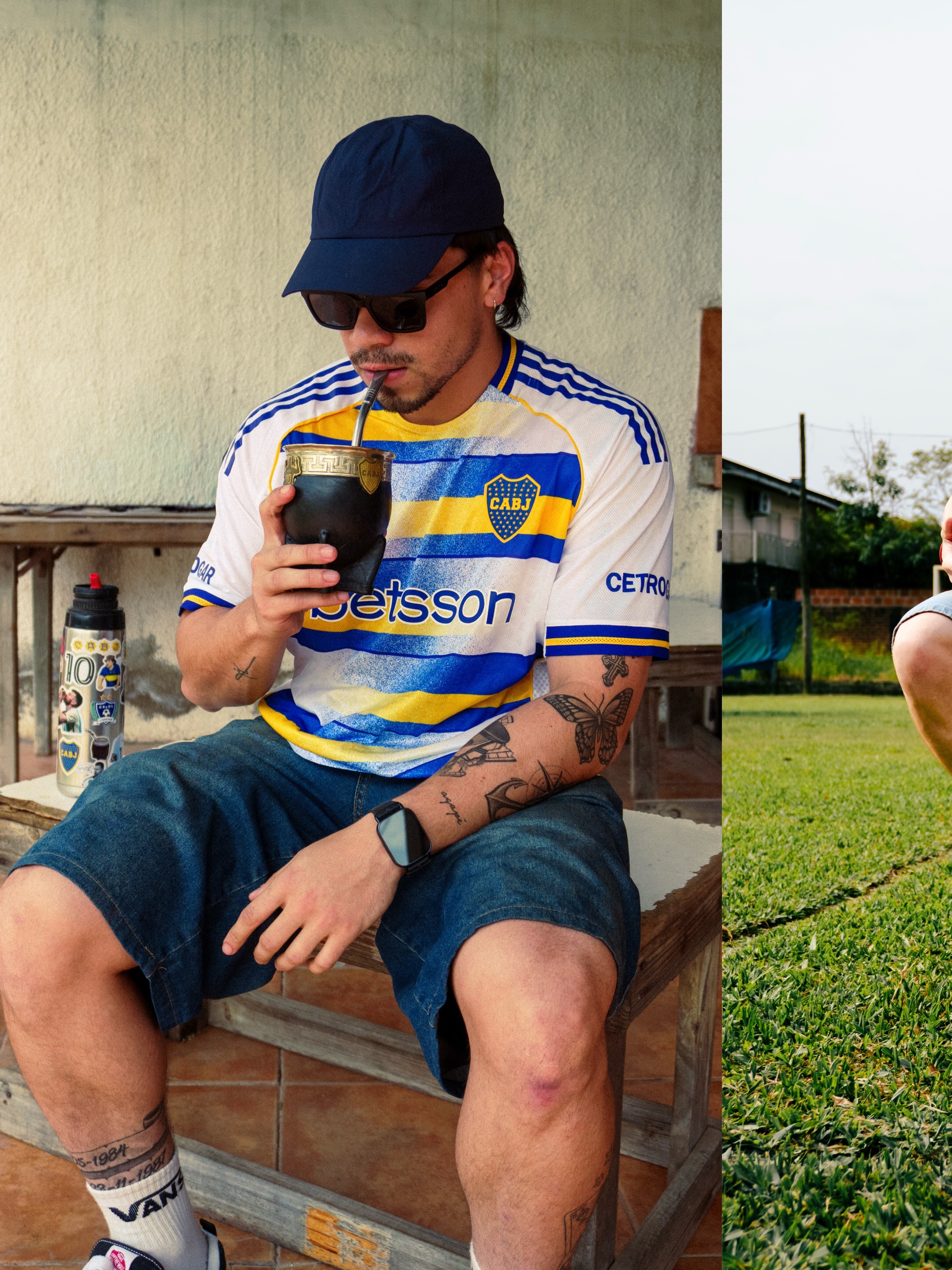 Fotografía de la producción de camisetas de Boca para Alcorta y Anfield, toma 3
